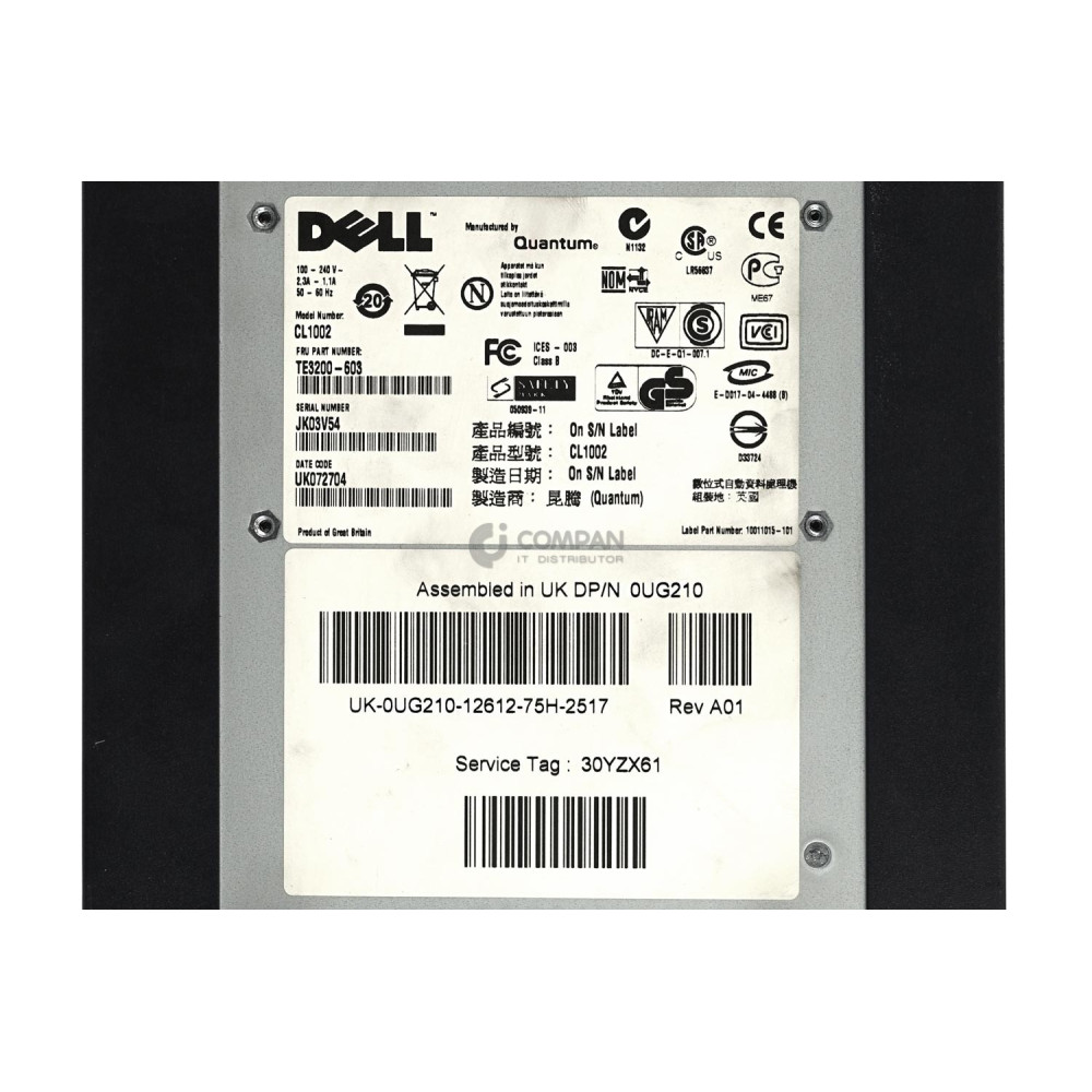 UG210 DELL LTO2 SCSI LVD EXTERNAL TAPE DRIVE FOR DELL POWERVAULT 110T